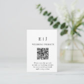 ミニマルでシック| 白と黒のウェディング エンクロージャーカード (スタンド正面)