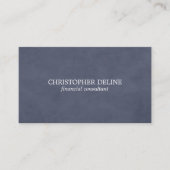 ミニマルでシンプルでエレガントな織り目加工の青いコンサルタント 名刺 (正面)