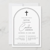 ミニマルでシンプルなアーチ洗礼 招待状 (正面)