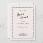 ミニマルでシンプルなウェーブエッジのブライズシャワー 招待状 (正面)