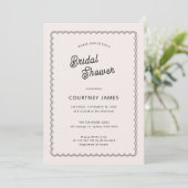 ミニマルでシンプルなウェーブエッジのブライズシャワー 招待状 (スタンド正面)
