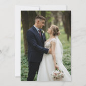 ミニマルでシンプルなエレガントな写真の結婚式 セーブザデート (裏面)