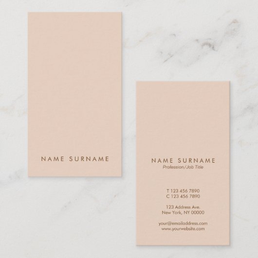 ミニマルでシンプルなタイプエラーのモモの縦の名刺 名刺 (正面/裏面)