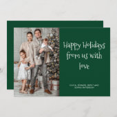 ミニマルでシンプルなハッピーホリデーズのスクリプト写真 シーズンカード (正面/裏面)