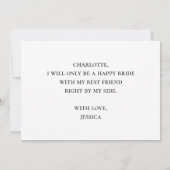 ミニマルでシンプルなブライズメイド プロポーズ カード (裏面)