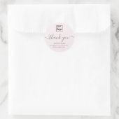 ミニマルでシンプルな手書き風カスタムロゴのありがとうカード ラウンドシール (バッグ)