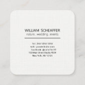 ミニマルでシンプルな焦点のカメラマンのタイポグラフィ スクエア名刺 (裏面)