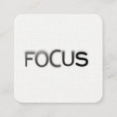 ミニマルでシンプルな焦点のカメラマンのタイポグラフィ スクエア名刺 (正面)