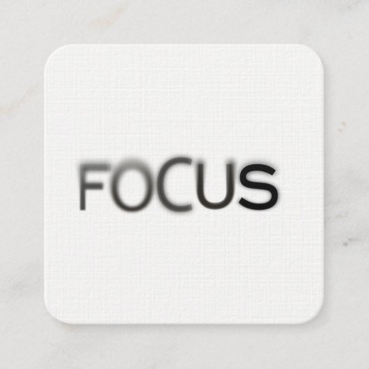 ミニマルでシンプルな焦点のカメラマンのタイポグラフィ スクエア名刺 (正面)