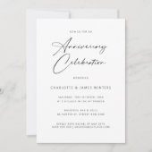 ミニマルでシンプルな結婚記念日 招待状 (正面)