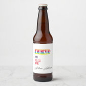 ミニマルでシンプルな虹の卒業デザイン ビールラベル (正面)