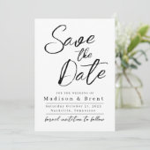 ミニマルでシンプルな非写真結婚式のお知らせ セーブザデート (スタンド正面)