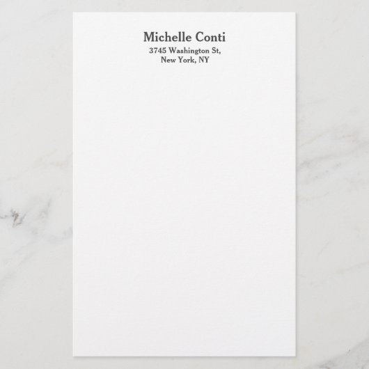 ミニマルでシンプル、エレガントで読みやすいモダンなデザイン 便箋 (正面)