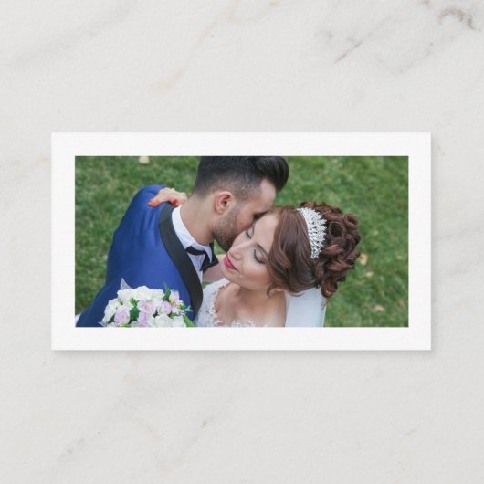 ミニマルでスタイリッシュで白い写真撮影の名刺 名刺 (裏面)