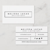 ミニマルでスタイリッシュで白い名刺 名刺 (正面/裏面)