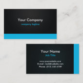 ミニマルでストライプな(青い)名刺 名刺 (正面/裏面)