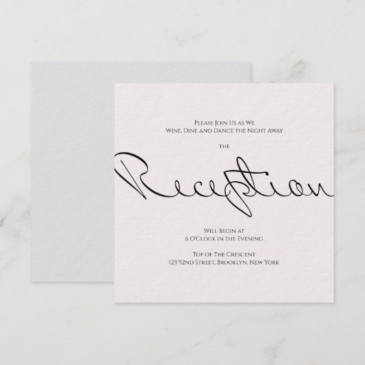 ミニマルでタイポグラフィックな楽しみとフォーマルなウェディング 招待状 (正面/裏面)