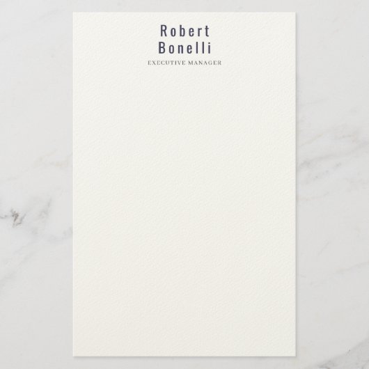 ミニマルでプレーンなシンプルホワイトのモダンなプロフェッショナルスタイル 便箋 (正面)