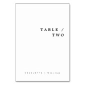 ミニマルでモダンでシックなタイポグラフィの結婚 テーブルナンバー (正面)