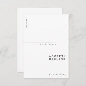 ミニマルでモダンでシックなタイポグラフィの結婚 出欠カード (正面/裏面)