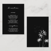 ミニマルでモダンで敏感な花のモノグラムの結婚式 エンクロージャーカード (正面/裏面)