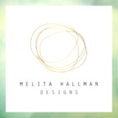 ミニマルでモダンなゴールドデザイナースクリブルロゴ ウィンドウサイン (シート3)