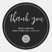 ミニマルでモダンなシンプルキャンドル サンクスステッカー ラウンドシール (正面)