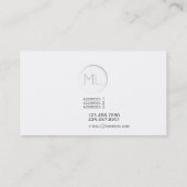 ミニマルでモダンなモノグラムの名刺 名刺 (裏面)