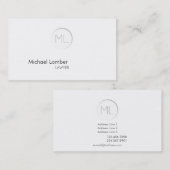 ミニマルでモダンなモノグラムの名刺 名刺 (正面/裏面)
