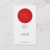 ミニマルでモダンな名刺の赤の円 名刺 (裏面)