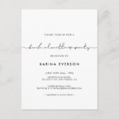 ミニマルでモダンな独身最後のパーティー招待状 ポストカード (正面)