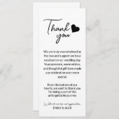 ミニマルでモダンな結婚式のお礼メモ (正面/裏面)