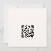 ミニマルでユーモアのあるモダンな花柄 ミュートグリーンとベージュ 招待状 (裏面)