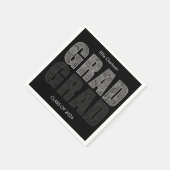 ミニマルで上品な卒業パーティー スタンダードカクテルナプキン (角)