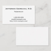 ミニマルで及びエレガントな小児科医の名刺 名刺 (正面/裏面)
