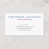 ミニマルで及びシンプルな水色のヨガの名刺 名刺 (裏面)