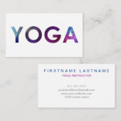 ミニマルで及びシンプルな水色のヨガの名刺 名刺 (正面/裏面)