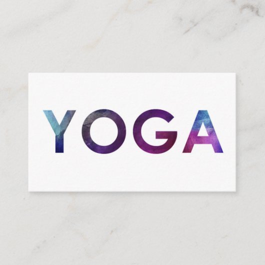 ミニマルで及びシンプルな水色のヨガの名刺 名刺 (正面)