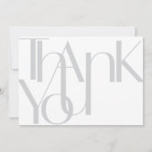 ミニマルで大胆な写真付きライトグレイの感謝カード サンキューカード (正面)