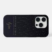 ミニマルで幻想的な輝く星のカスタマイズ iPhoneケース (裏面横)
