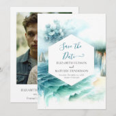 ミニマルで愛らしい航海をテーマにしたウェディング セーブザデート (正面/裏面)