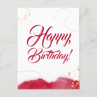 ミニマルで抽象的なモダンデザインの誕生日おめでとう ポストカード