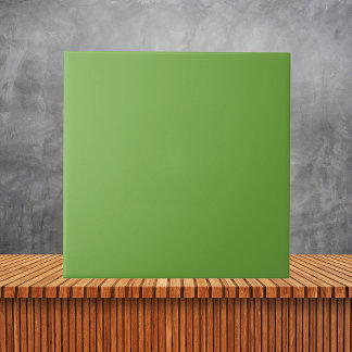 ミニマルで楽しい緑のプレーン無地のカラー#73A942 タイル