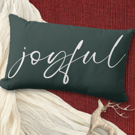 ミニマルで楽しモダンい書道ダークグリーン ランバークッション