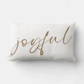 ミニマルで楽しモダンい金ゴールド書 ランバークッション (正面)