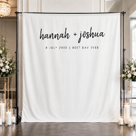 ミニマルで清潔なシンプルな結婚式当日の写真用背景 タペストリー
