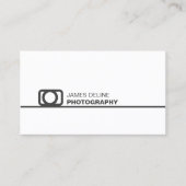 ミニマルで白い灰色ラインアイコン写真撮影 名刺 (正面)