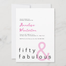 ミニマルで素敵な50歳の誕生日 招待状