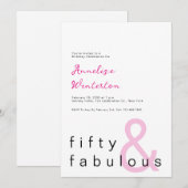 ミニマルで素敵な50歳の誕生日 招待状 (正面/裏面)
