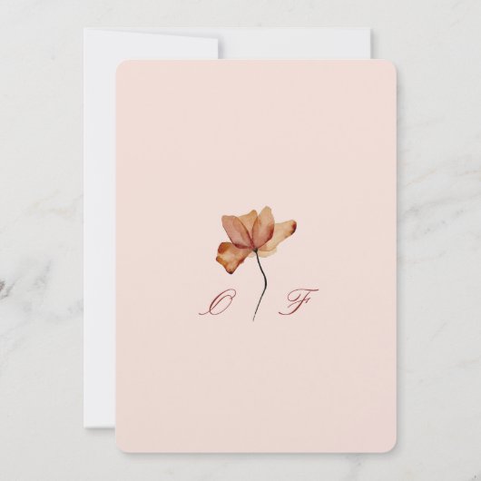 ミニマルで美しくソフトな雰囲気のウェディングカード 招待状 (裏面)